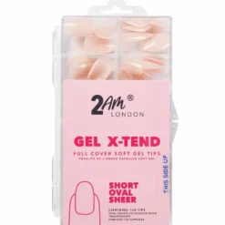 2AM London Gel X-Tend Soft Gel Tips, Short Oval Sheer - Pack of 120