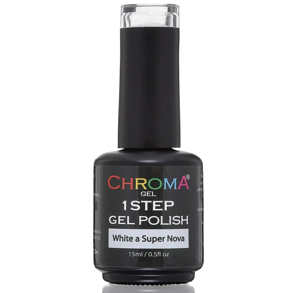 Chroma Gel One Step Gel Polish - White a Super Nova 15ml