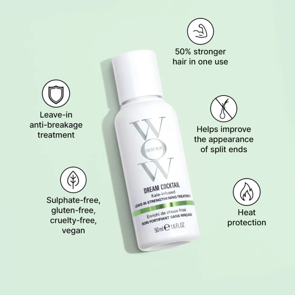 Color Wow Travel Size Dream Cocktail Kale-Infused Leave-In Strengthening Treatment 50ml