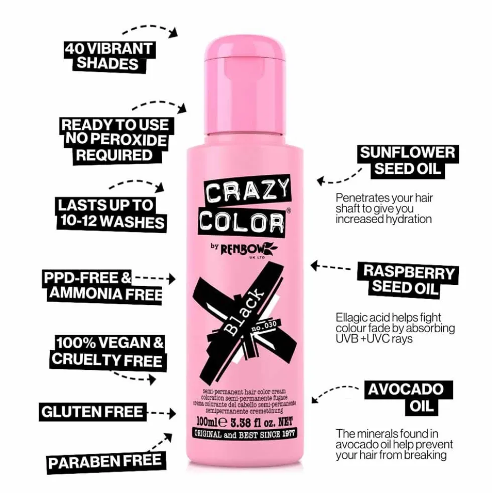 Crazy Color Semi Permanent Hair Colour Cream - Anarchy UV 100ml
