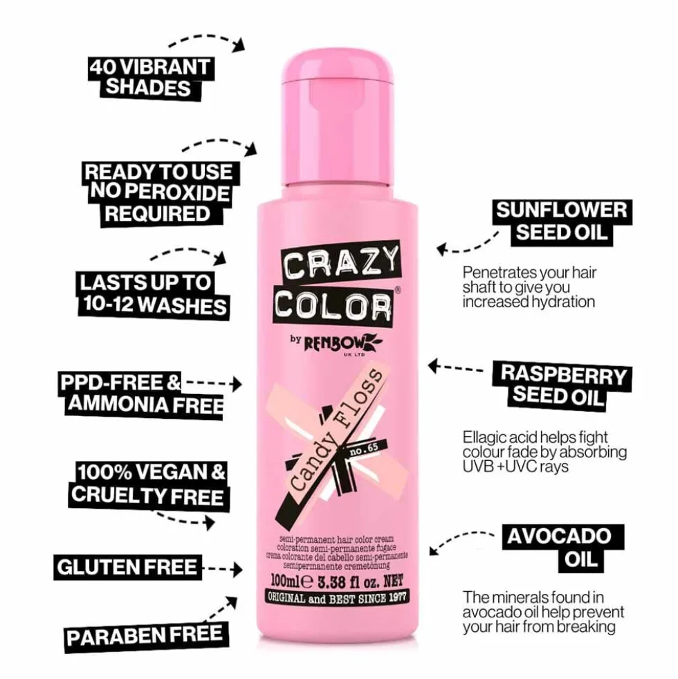 Crazy Color Semi Permanent Hair Colour Cream - Anarchy UV 100ml