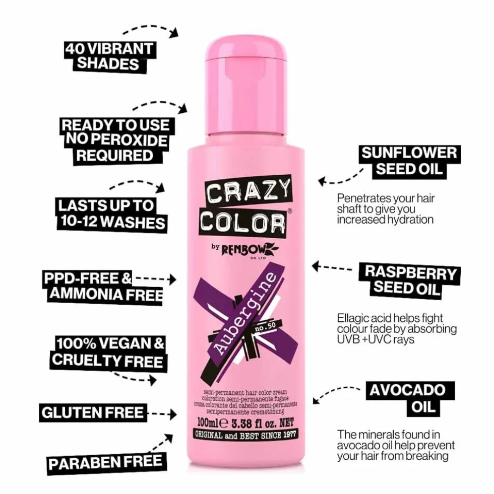 Crazy Color Semi Permanent Hair Colour Cream - Anarchy UV 100ml