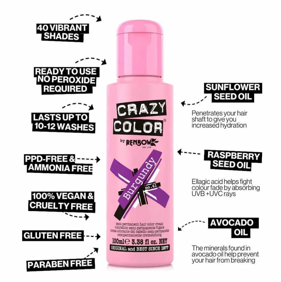 Crazy Color Semi Permanent Hair Colour Cream - Anarchy UV 100ml