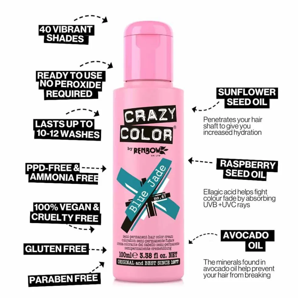 Crazy Color Semi Permanent Hair Colour Cream - Anarchy UV 100ml
