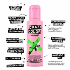 Crazy Color Semi Permanent Hair Colour Cream - Toxic UV 100ml