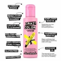 Crazy Color Semi Permanent Hair Colour Cream - Caution UV 100ml