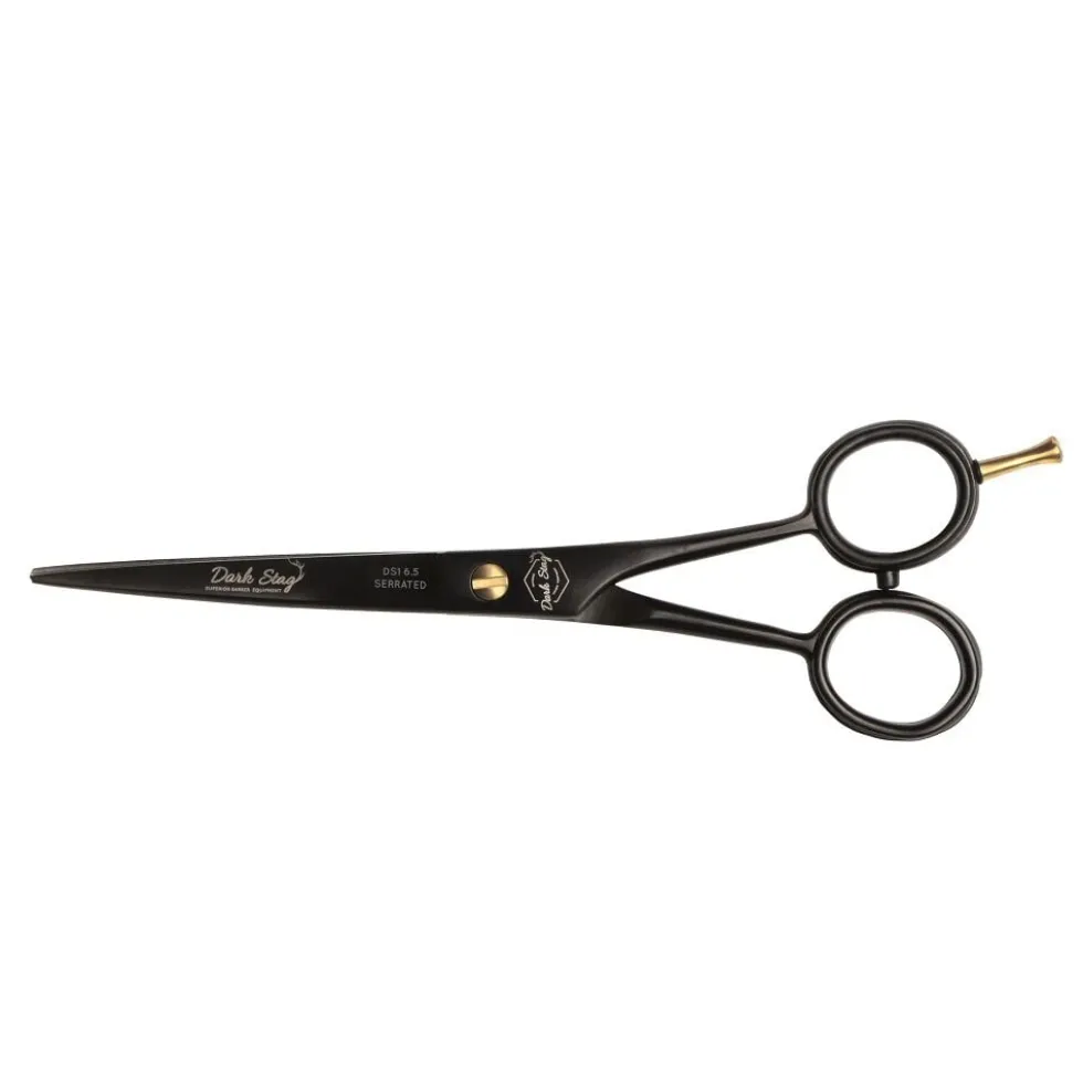 Dark Stag Straight Scissors Black & Gold DS1 7 Inch