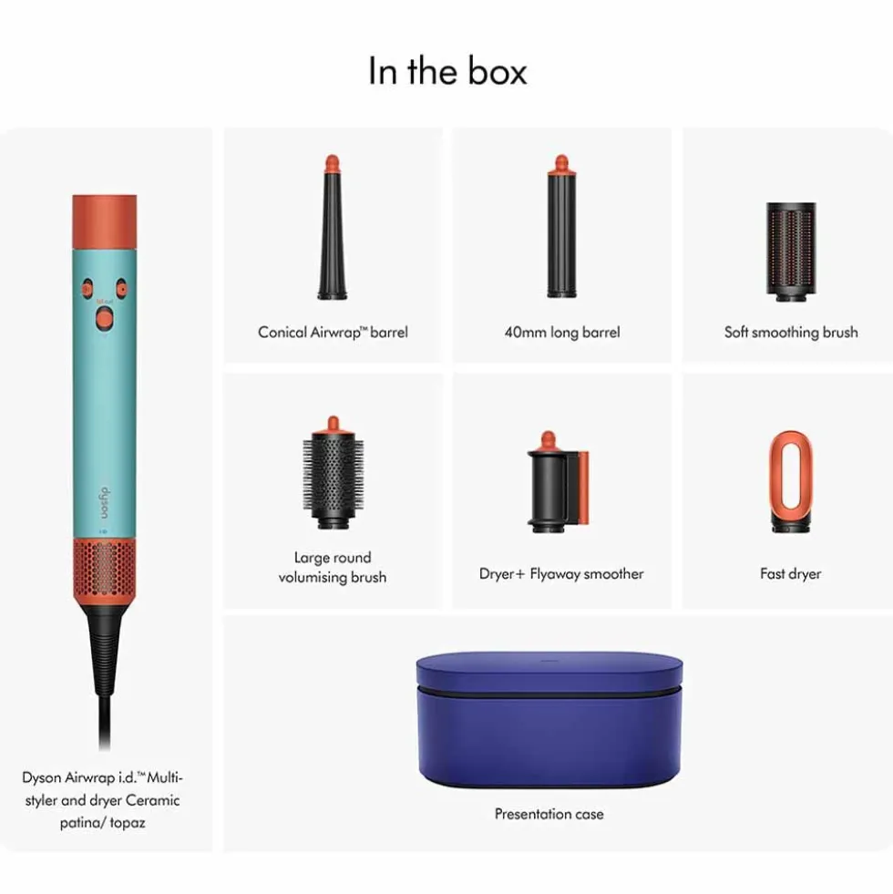 Dyson Airwrap i.d.™ Multi-styler and Dryer, Straight+Wavy Hair - Ceramic Patina and Topaz