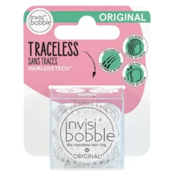 invisibobble Original Hair Ties, Crystal Clear, Pack of 3