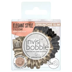 invisibobble Sprunchie Slim Hair Ties, True Golden, Pack of 2