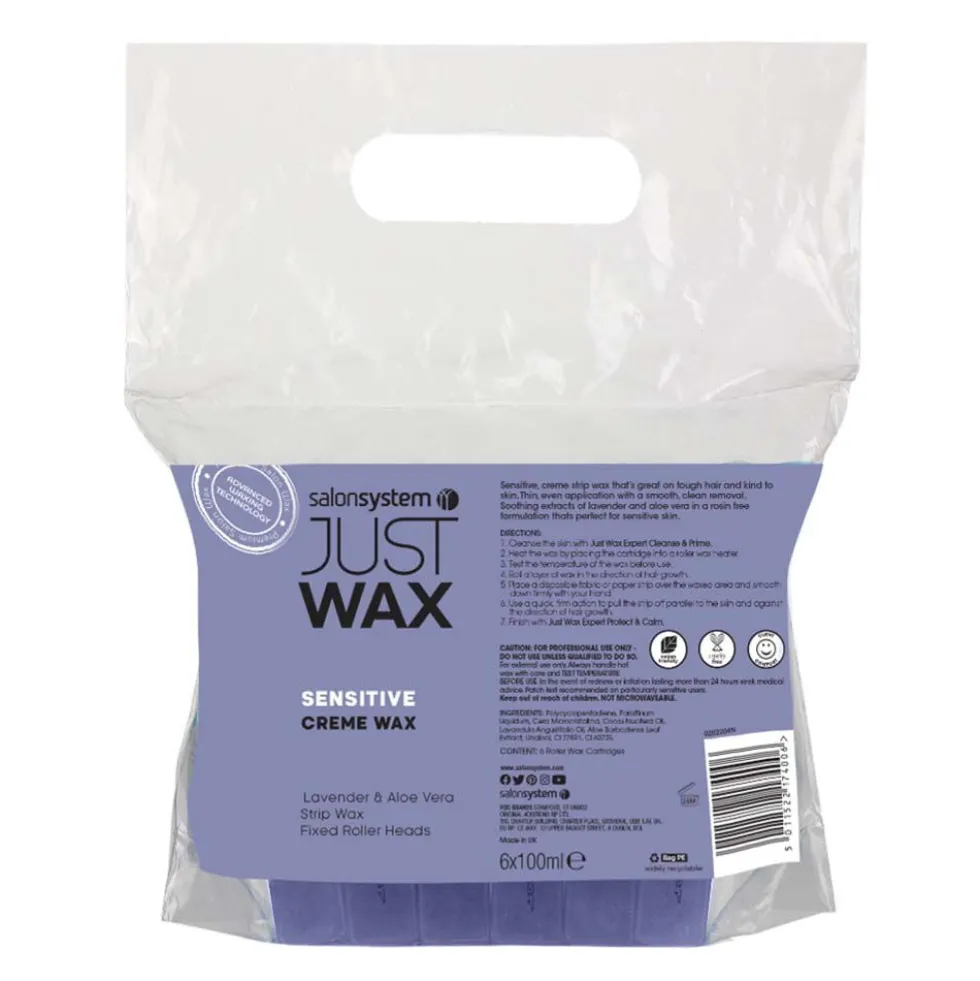 Just Wax Sensitive Lavender Cartridge Roller Wax, 6x100ml