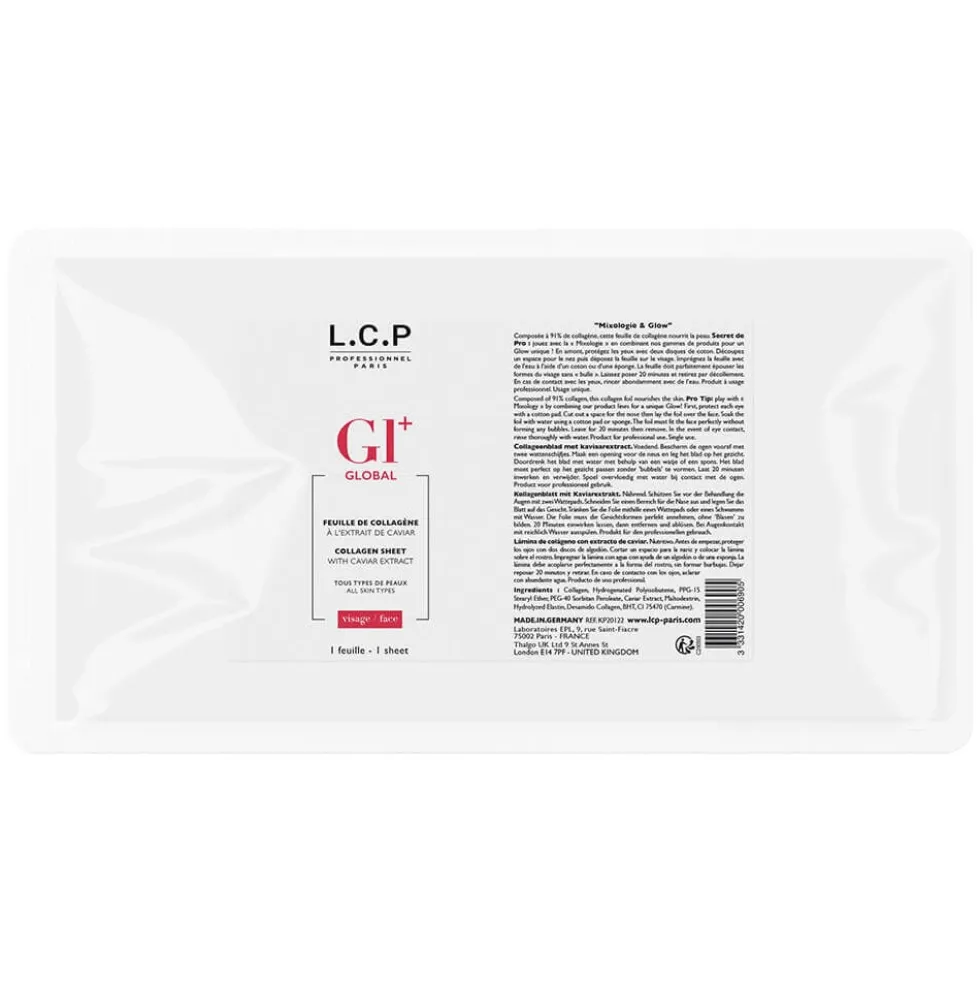 L.C.P Professionnel Paris Global Anti-Ageing Collagen Sheet Mask with Caviar Extract