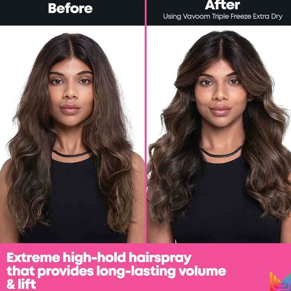 Matrix Vavoom Triple Freeze Extra Dry, High Hold Hairspray for Long-lasting Lift 300ml