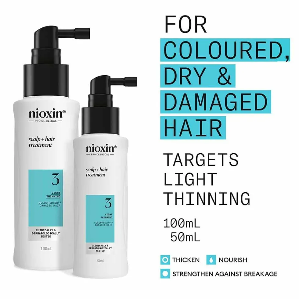 Nioxin Scalp + Hair Thickening System 3 Treatment Serum for Coloured Hair with Light Thinning 100ml
