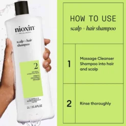 Nioxin System 2 Scalp + Hair Thickening Shampoo for Natural Hair with Progressed Thinning 1L