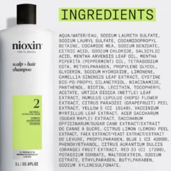 Nioxin System 2 Scalp + Hair Thickening Shampoo for Natural Hair with Progressed Thinning 1L