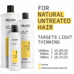 Nioxin System 1 Scalp + Hair Thickening Shampoo for Natural Hair with Light Thinning 1L