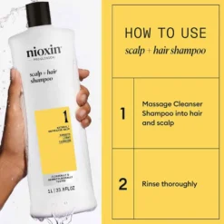 Nioxin System 1 Scalp + Hair Thickening Shampoo for Natural Hair with Light Thinning 1L
