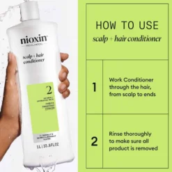 Nioxin System 2 Scalp + Hair Thickening Conditioner for Natural Hair with Progressed Thinning 1L