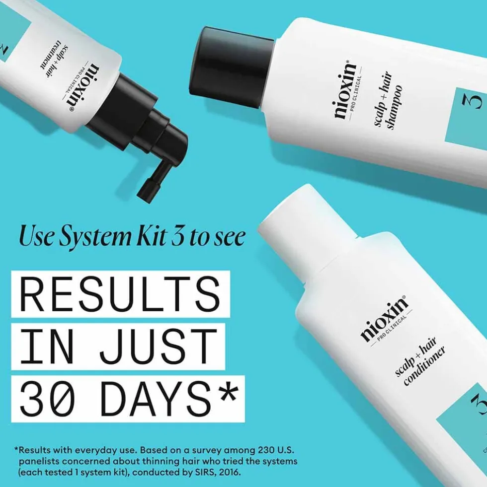 Nioxin System 3 Scalp + Hair Thickening Conditioner for Coloured, Dry and Damaged Hair with Light Thinning 1L