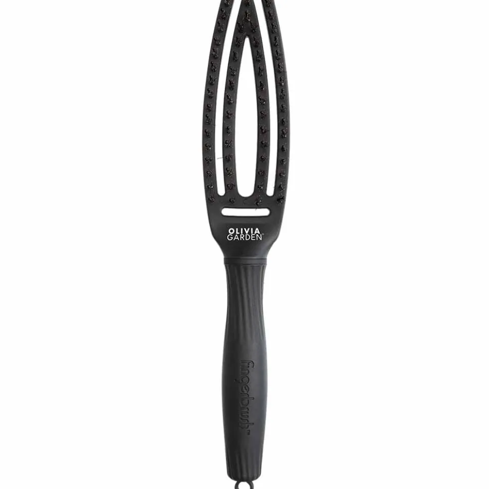 Olivia Garden Care Ionic Fingerbrush Hair Brush - Small Black