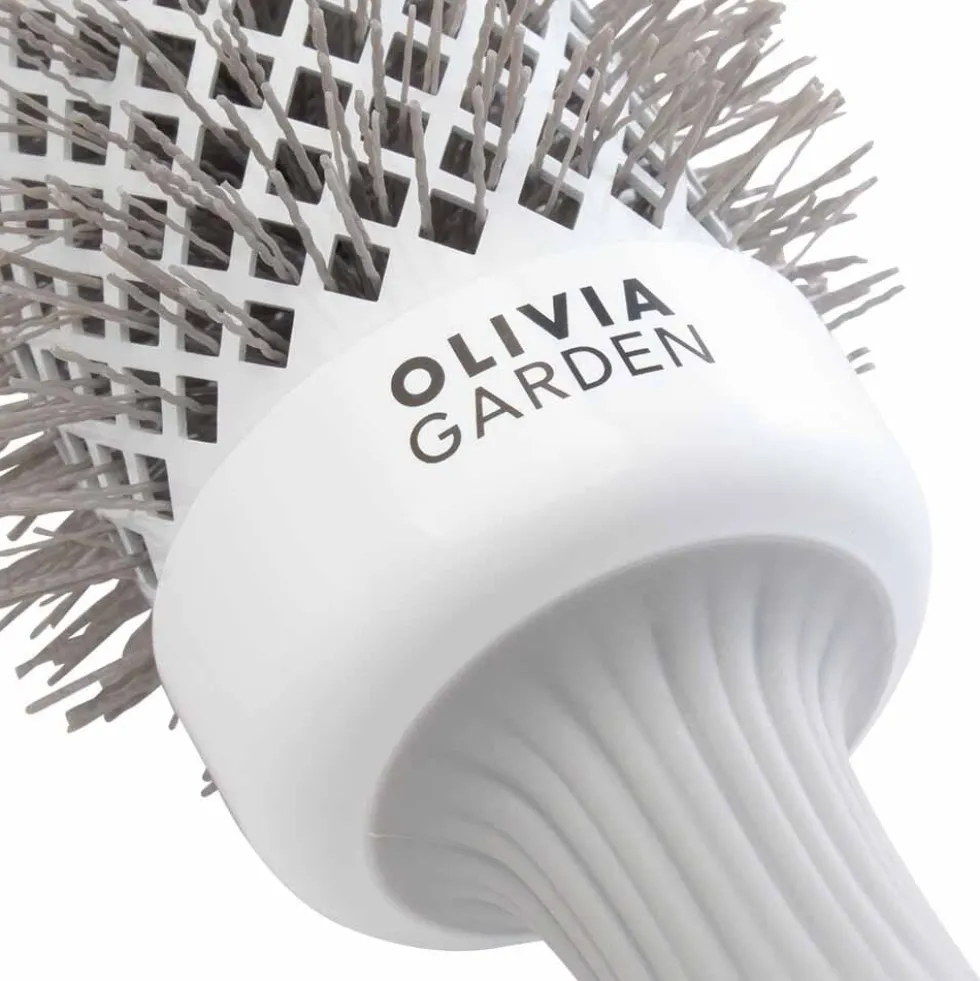Olivia Garden Expert Blowout Round Hair Brush Speed White & Grey 45mm