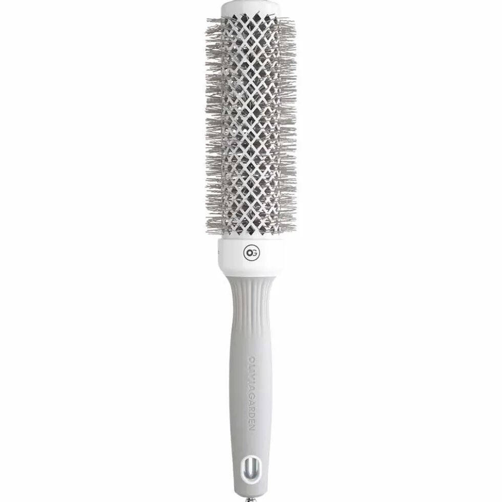 Olivia Garden Expert Blowout Round Hair Brush Speed White & Grey 35mm