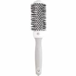 Olivia Garden Expert Blowout Round Hair Brush Shine White & Grey 35mm