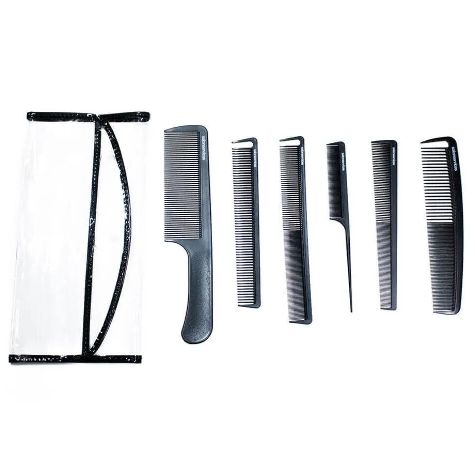 Salon Services Six Piece Comb Set Pink