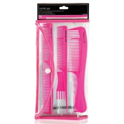 Salon Services Six Piece Comb Set Pink