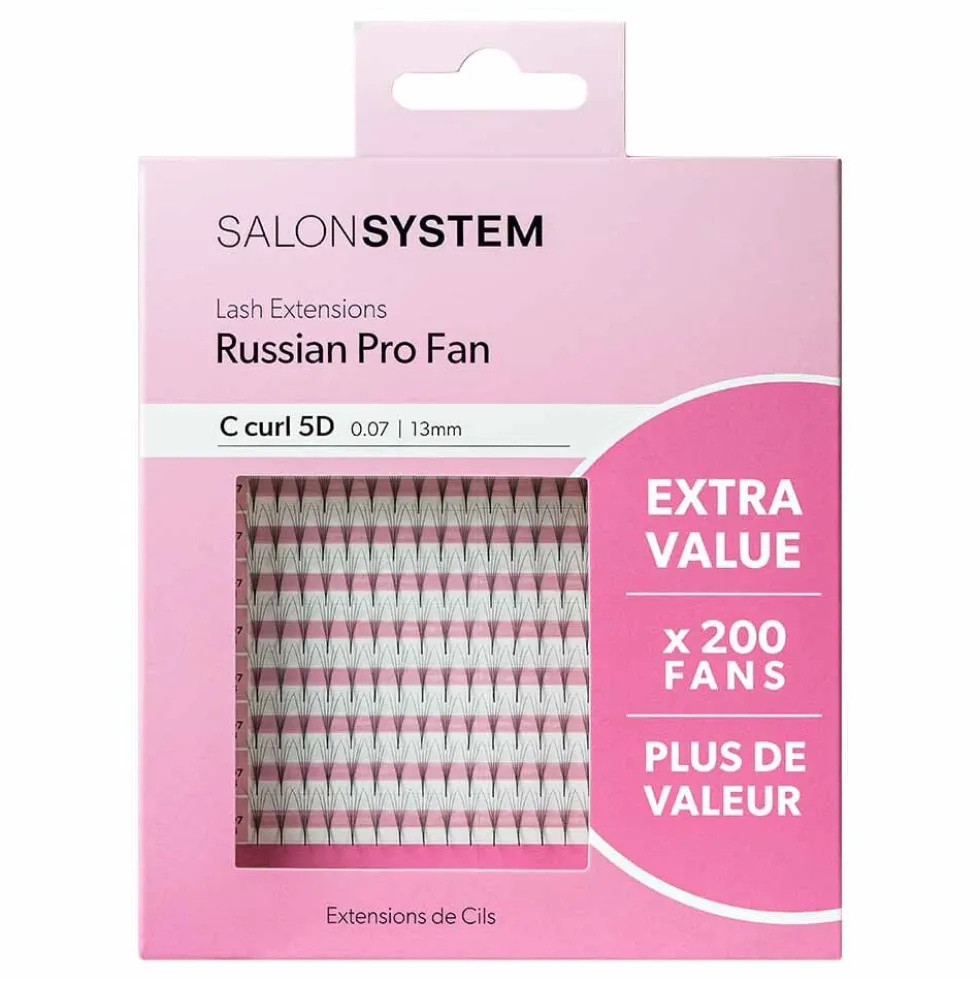 Salon System Lash Extensions Russian Pro Fan C Curl 5D 0.07 - 13mm Extra Value Pack