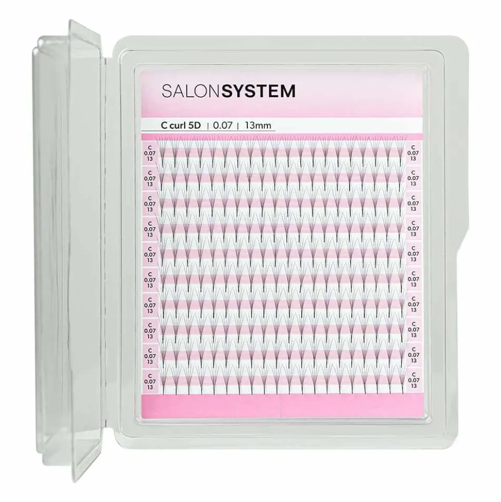 Salon System Lash Extensions Russian Pro Fan C Curl 5D 0.07 - 13mm Extra Value Pack