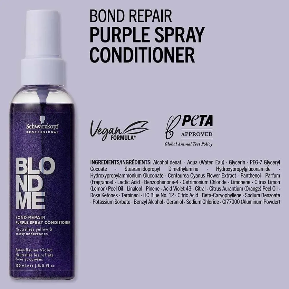 Schwarzkopf Professional BlondMe Bond Repair Purple Spray Leave-In Conditioner 150ml