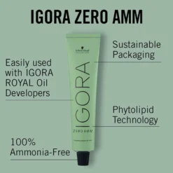 Schwarzkopf Professional Igora Zero AMM 7-0 Medium Blonde Natural 60ml