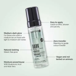 Sienna X Dark Self Tan Clear Water Mousse 150ml