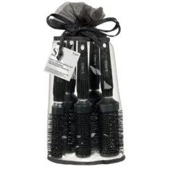 S-PRO Ionic Ceramic Brush Set, Pack of 5, Black