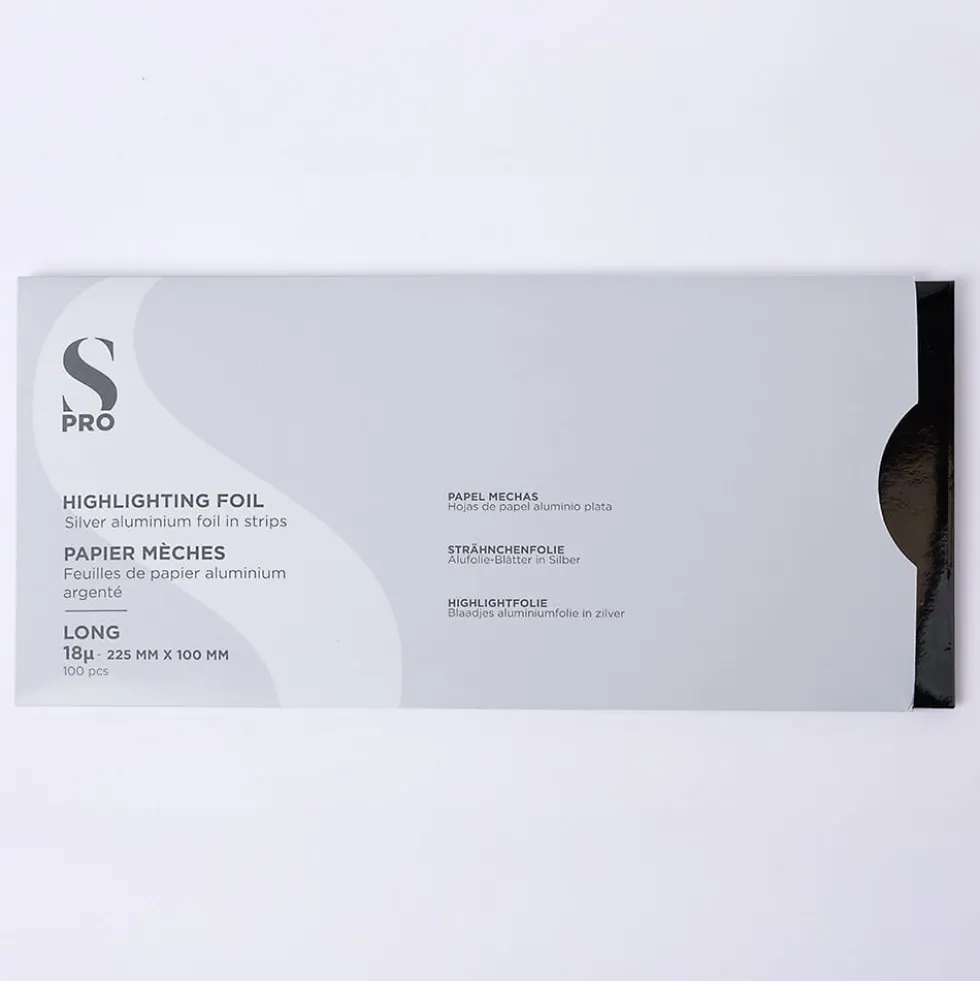 S-PRO Premium Highlighting Foil Strips, 18 microns, Long, 225mm x 100mm, Pack of 100
