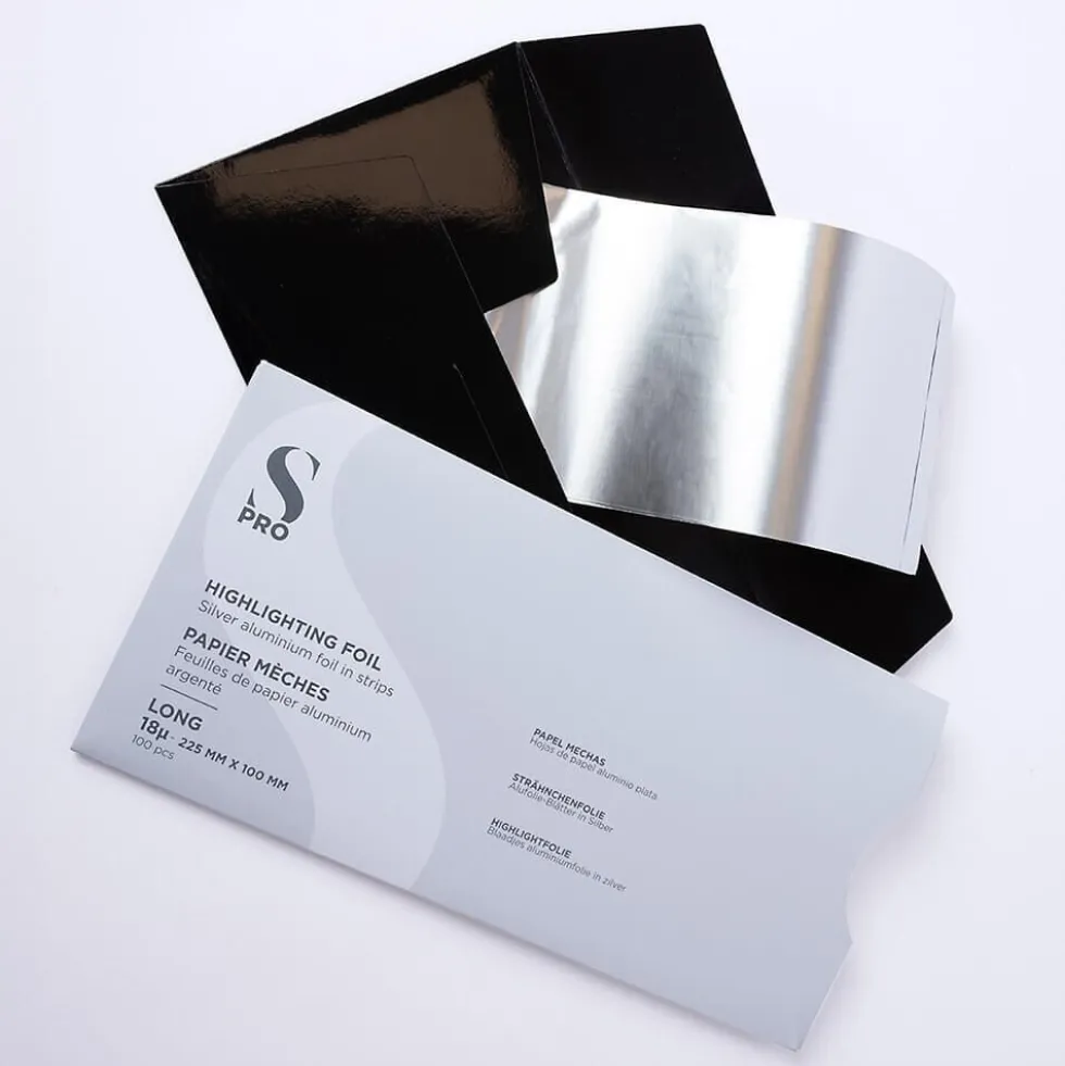S-PRO Premium Highlighting Foil Strips, 18 microns, Long, 225mm x 100mm, Pack of 100