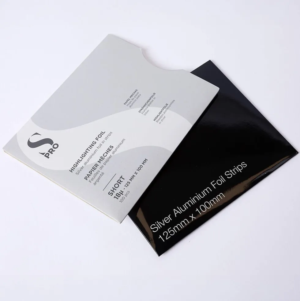 S-PRO Premium Highlighting Foil Strips, 18 microns, Short, 125mm x 100mm, Pack of 100
