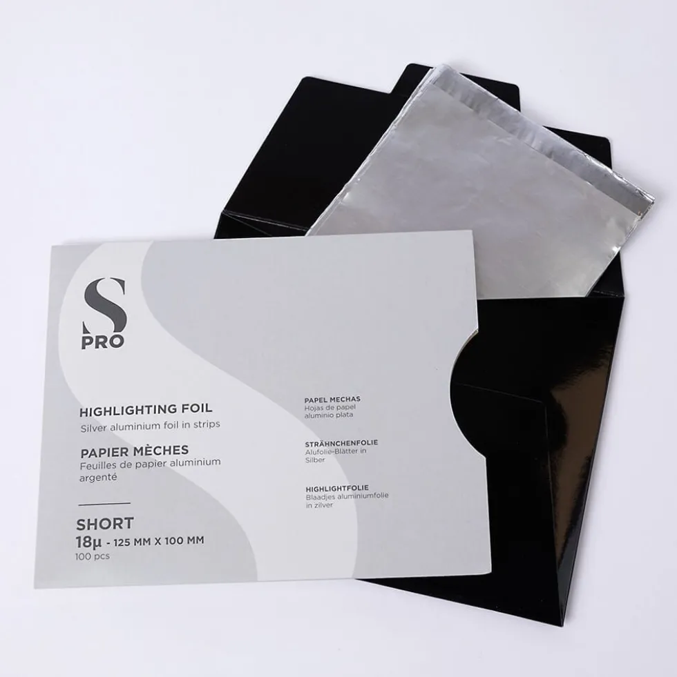 S-PRO Premium Highlighting Foil Strips, 18 microns, Short, 125mm x 100mm, Pack of 100