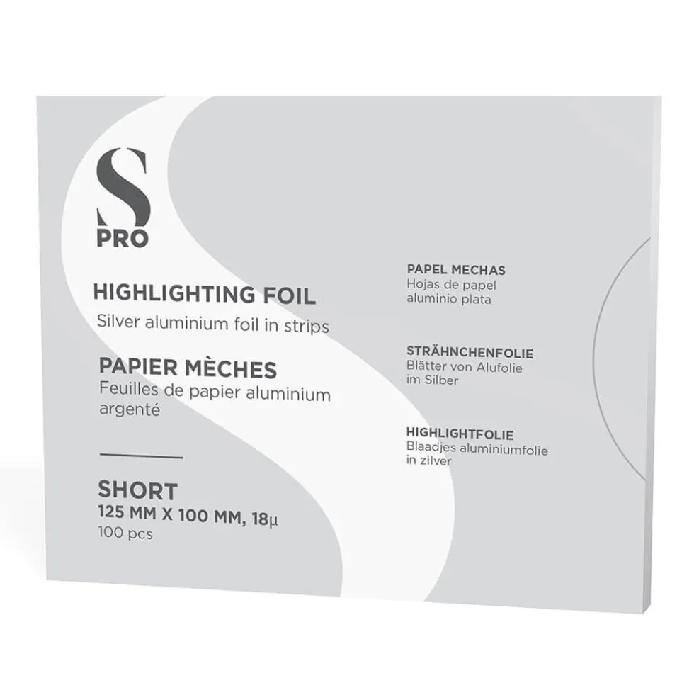 S-PRO Premium Highlighting Foil Strips, 18 microns, Short, 125mm x 100mm, Pack of 100