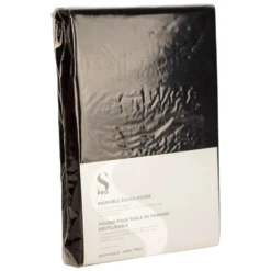 S-PRO Reuseable Polycotton Beauty Bed Cover with hole, Black
