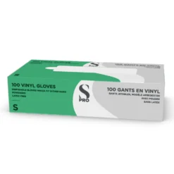 S-PRO Vinyl Powder-Free Gloves, Small, Pack of 100