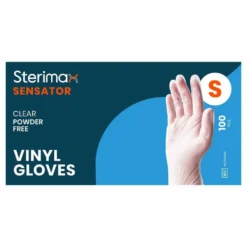 Sterimax Sensator® Vinyl Disposable Clear Gloves - Small, Pack 100