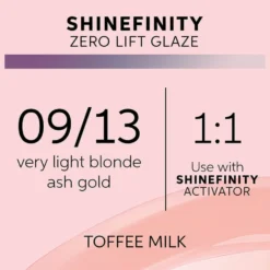Wella Professionals Shinefinity Zero Lift Glaze - 09/13 Cool Toffee Milk 60ml